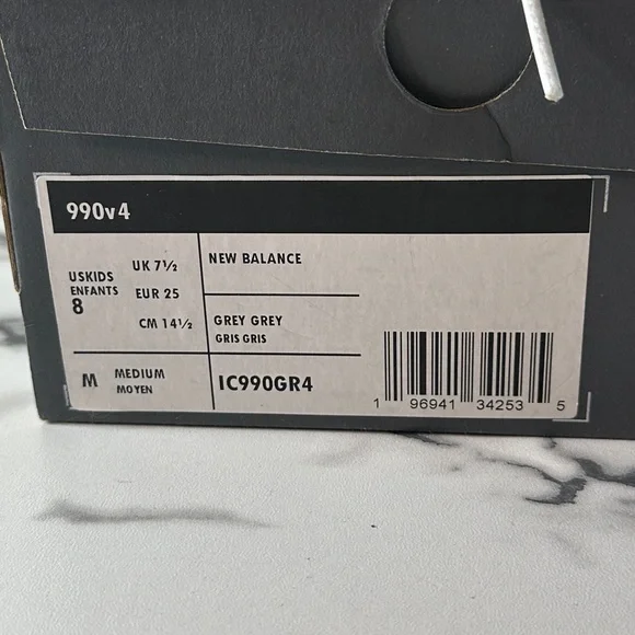 Pre-owned New Balance Kids' Black and Gray 999v4 Sneakers - Picture 2 of 14